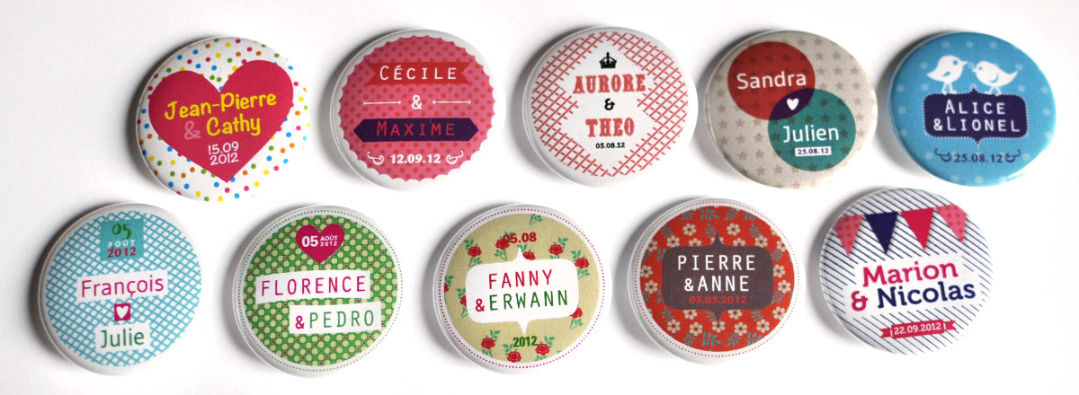 Serie de badges mariages evjf