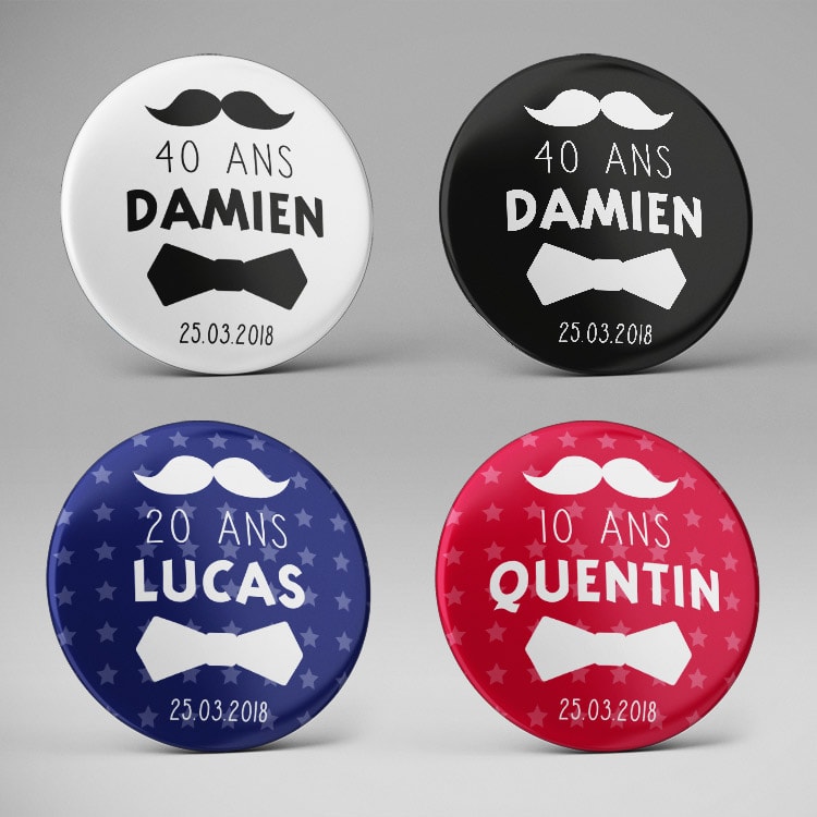 Badges Ou Magnets Cadeaux Invites Anniversaire Moustache Badges Ou Magnets Cadeaux Invites Anniversaire Moustache