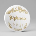 Badge marque place mariage chic doré or
