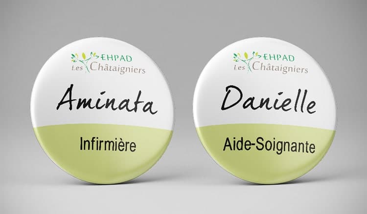 Badge prénom infirmière aide soignante / EHPAD